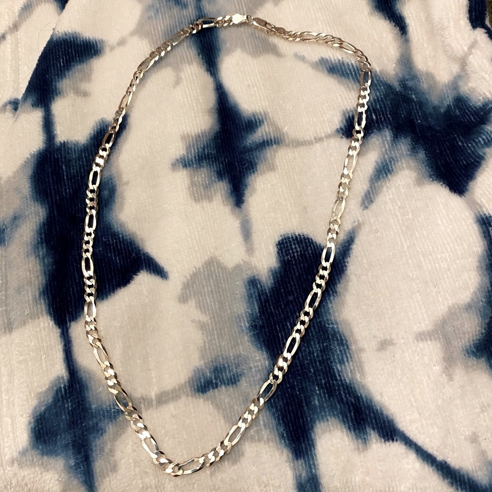 Sterling silver Figaro necklace